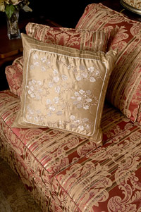 pillow on upholstery